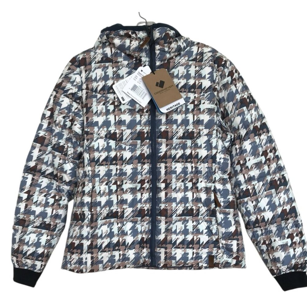 Obermeyer Down Jacket‎ Coat Women’s Size Medium Blue Hooded Zip Pockets